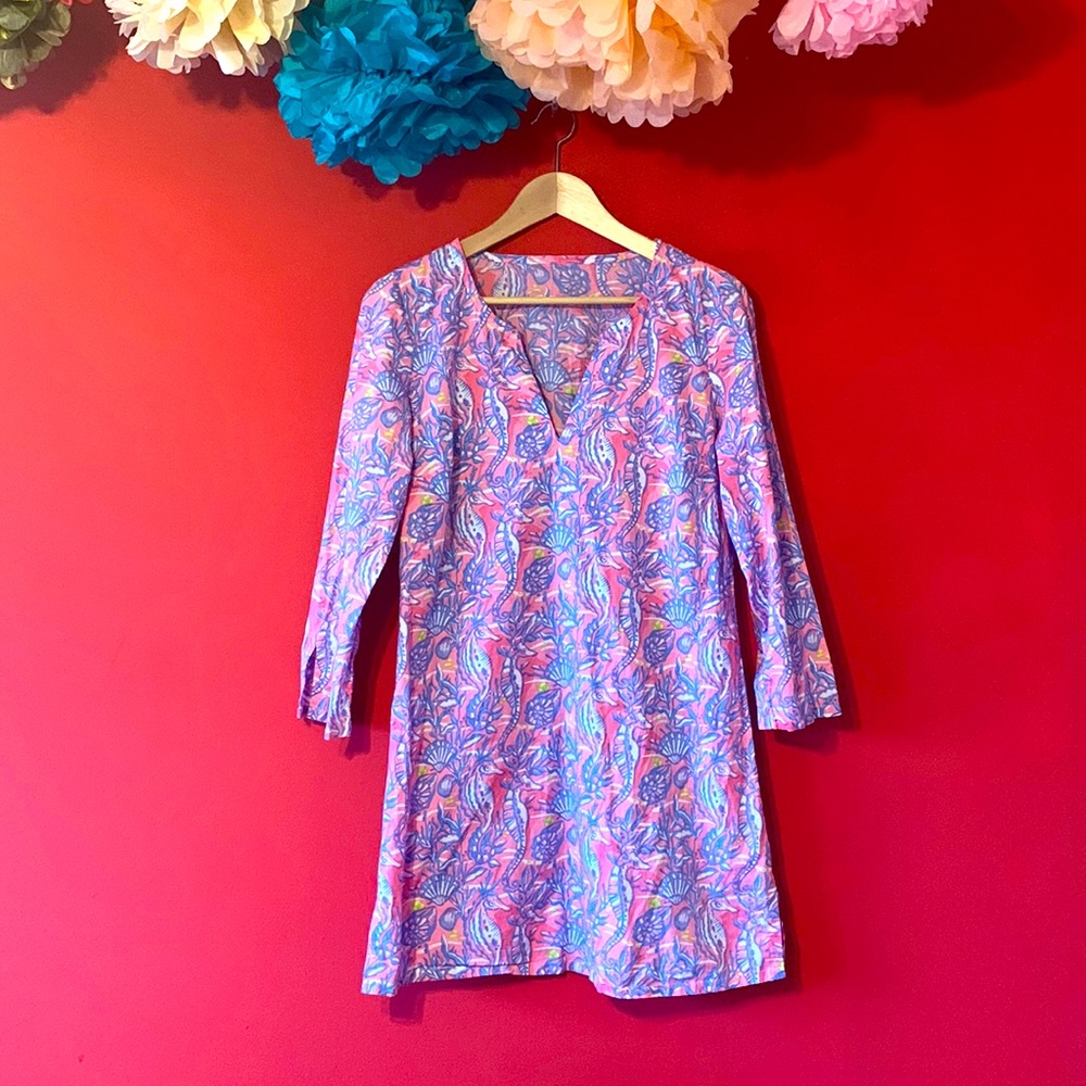 Breezy Seahorse Print Tunic Dress - Picture 2 of 8